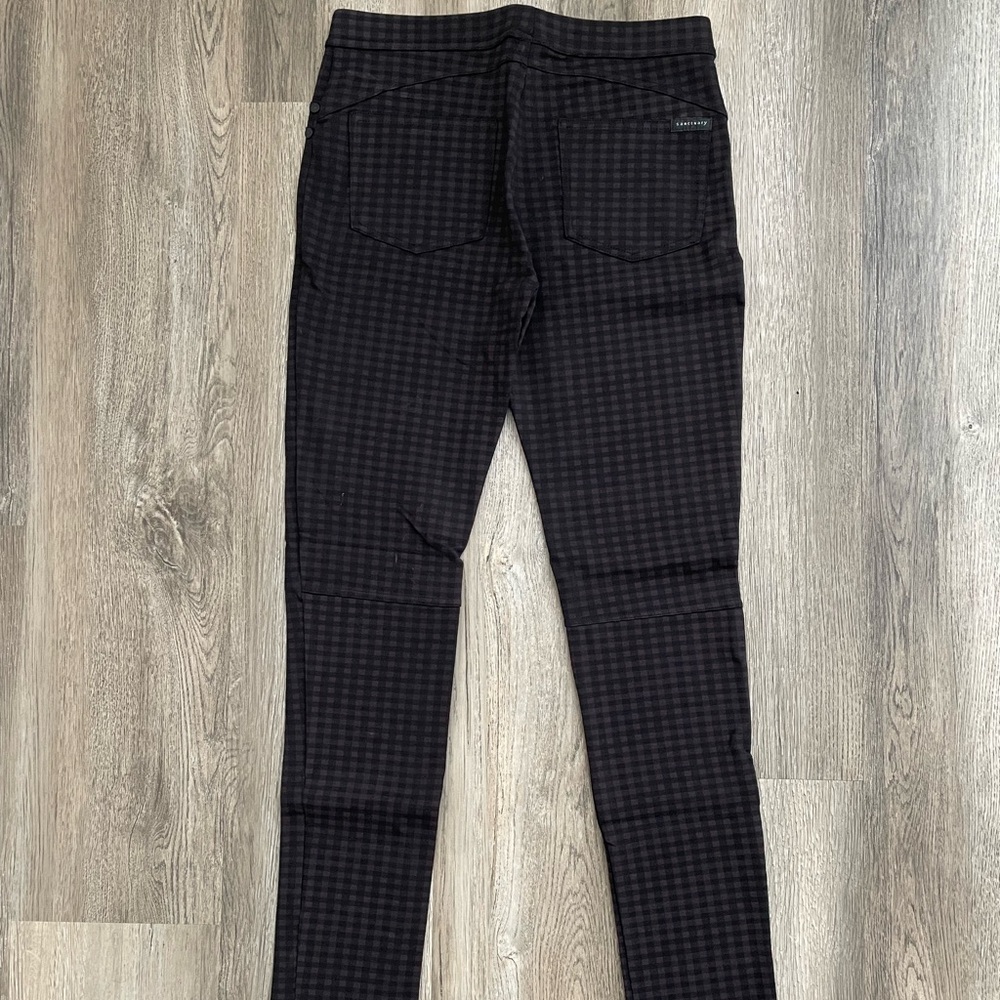 Sanctuary Plaid Leggings Purple Black Women’s Small Stretch Pants - Picture 6 of 9